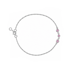 Trinity Halo Station Anklet in 925 sterling silver – main view