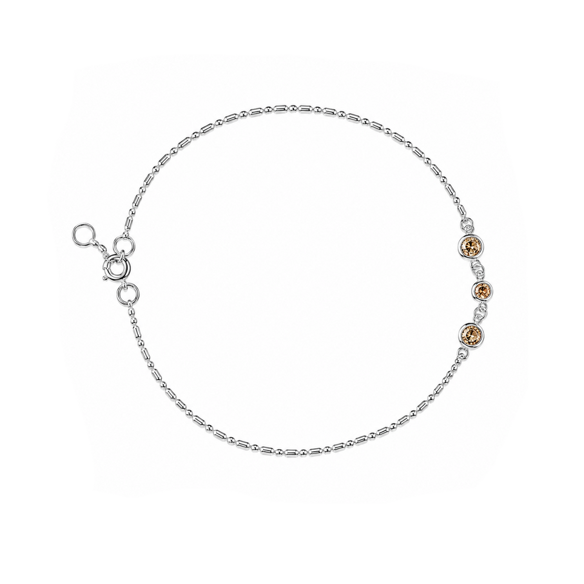 Trinity Halo Station Anklet in 925 sterling silver – additional view