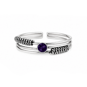 Regal Coil Gem Toe Ring in 925 sterling silver – main view