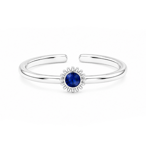Aurora Bloom Floral Toe Ring in 925 sterling silver – detail view