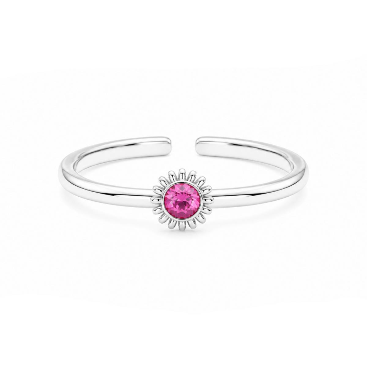 Aurora Bloom Floral Toe Ring in 925 sterling silver – back view