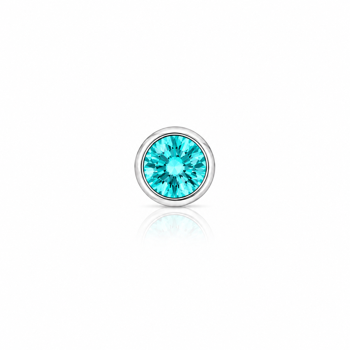 2mm Round Crystal Glue-Set Nose Stud in 925 sterling silver – model view