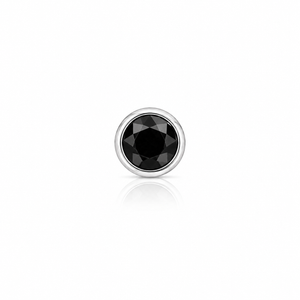 2mm Round Crystal Glue-Set Nose Stud in 925 sterling silver – side view