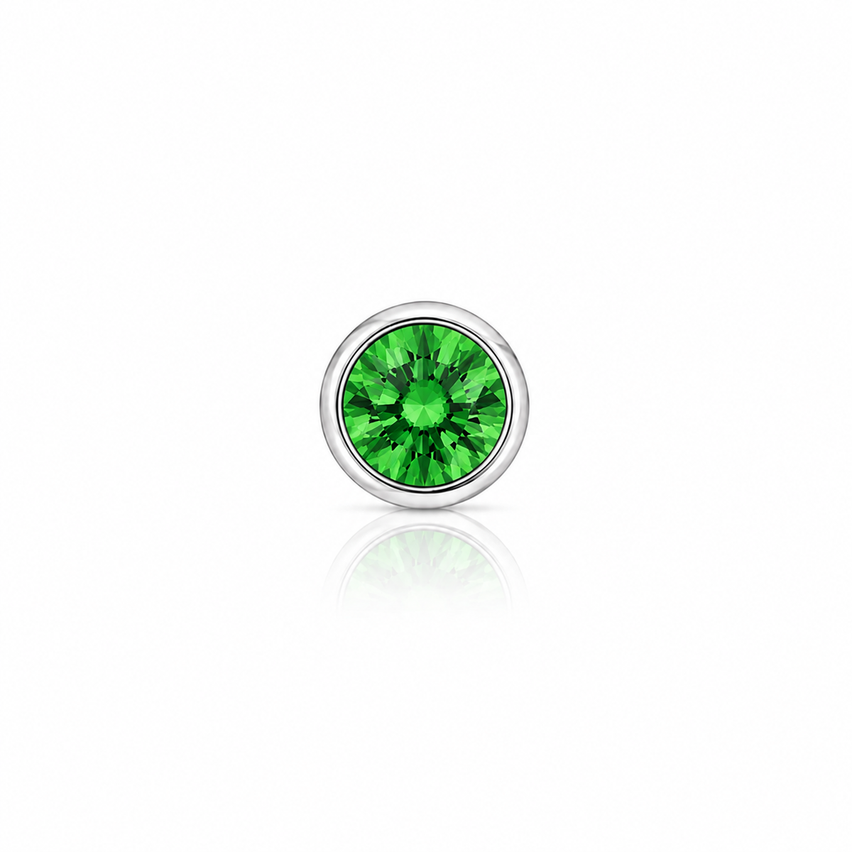 2mm Round Crystal Glue-Set Nose Stud in 925 sterling silver – model view