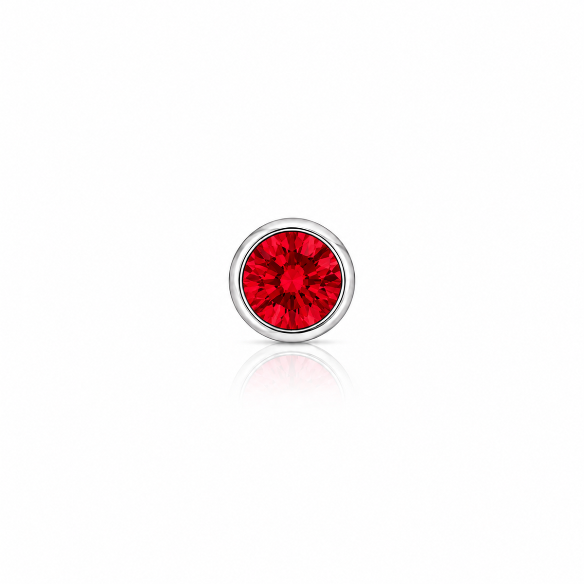 2mm Round Crystal Glue-Set Nose Stud in 925 sterling silver – model view