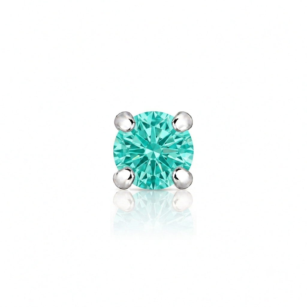 2mm Round Crystal Prong-Set Nose Stud in 925 sterling silver – model view