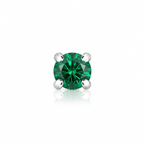 2mm Round Crystal Prong-Set Nose Stud in 925 sterling silver – model view