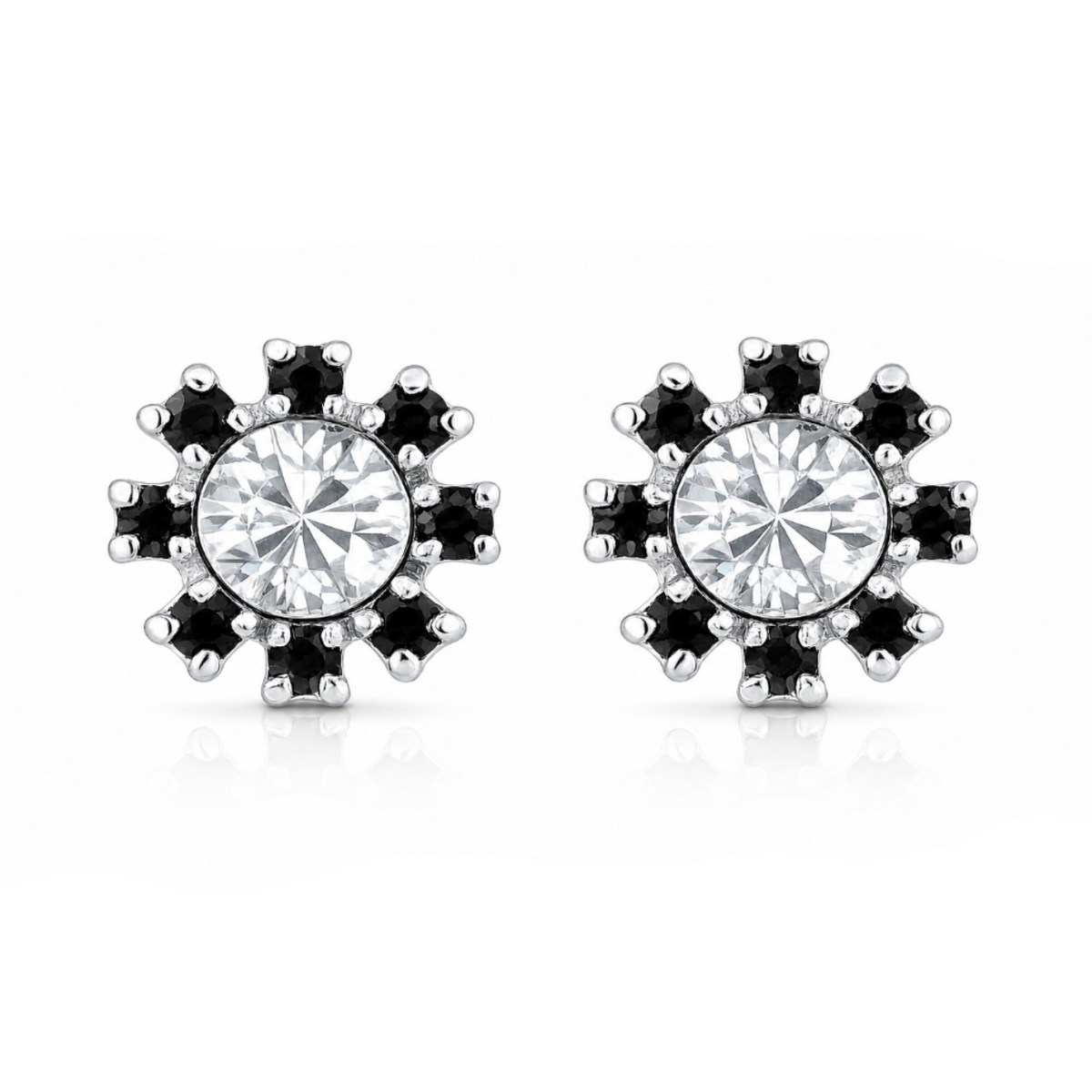 Celestial Starburst Stud Earrings in 925 sterling silver – side view