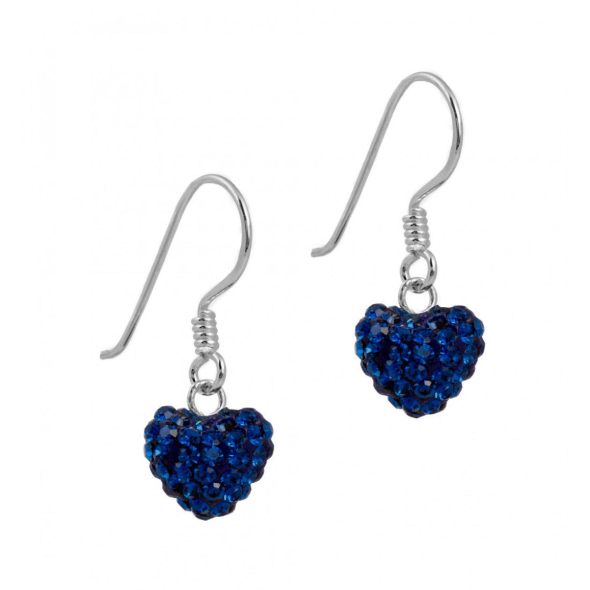 Full Heart Cubic Zirconia Drop Earrings