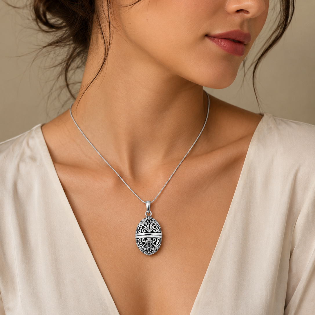 Imperial Filigree Prayer Box Pendant