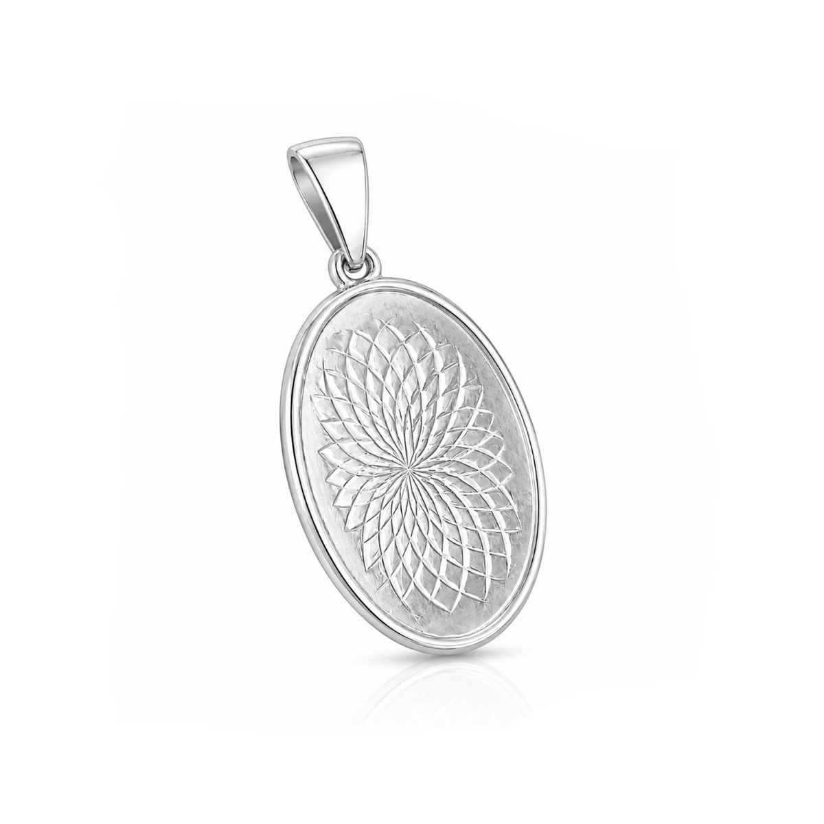 Celestial Bloom Oval Locket Pendant