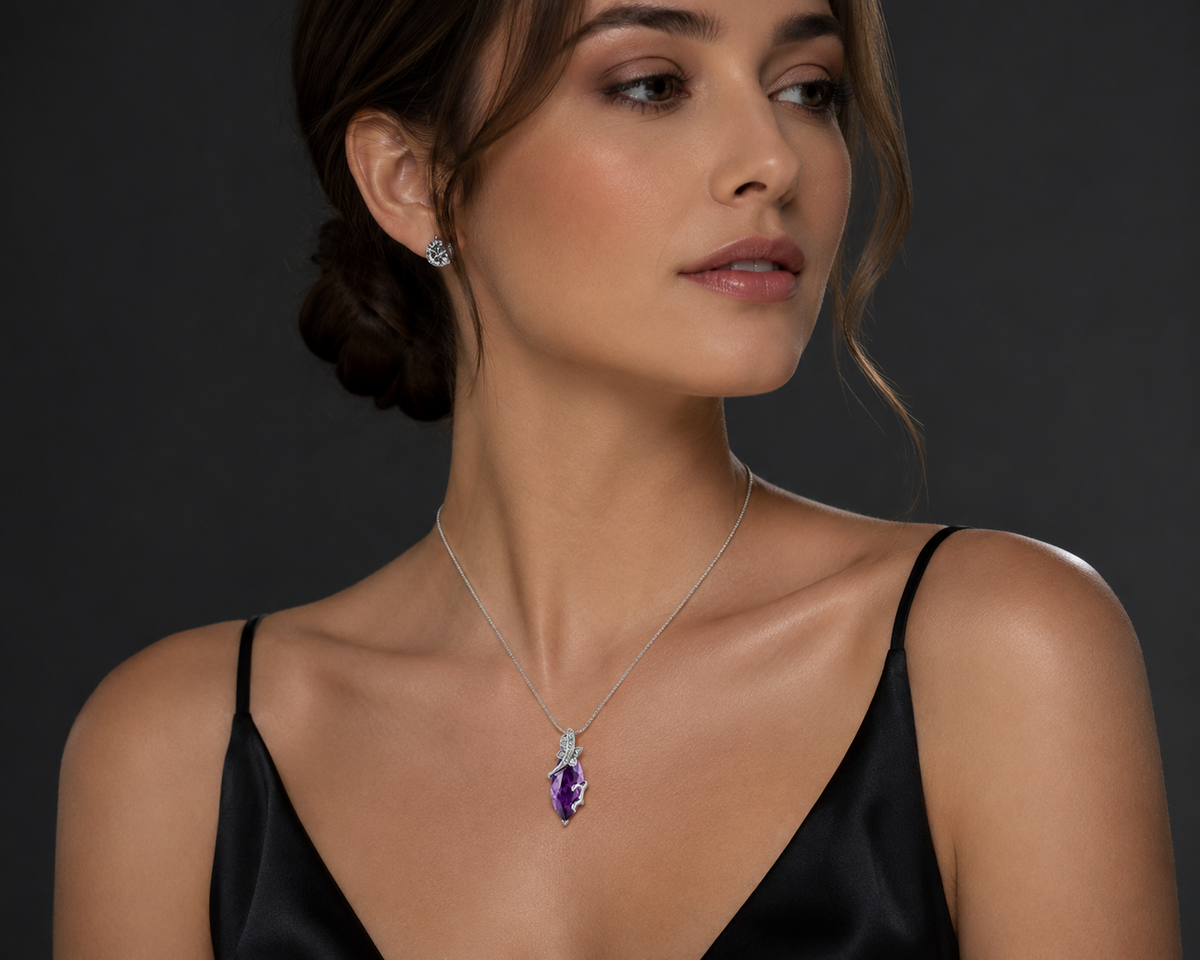 Celestial Leaf Marquise Pendant