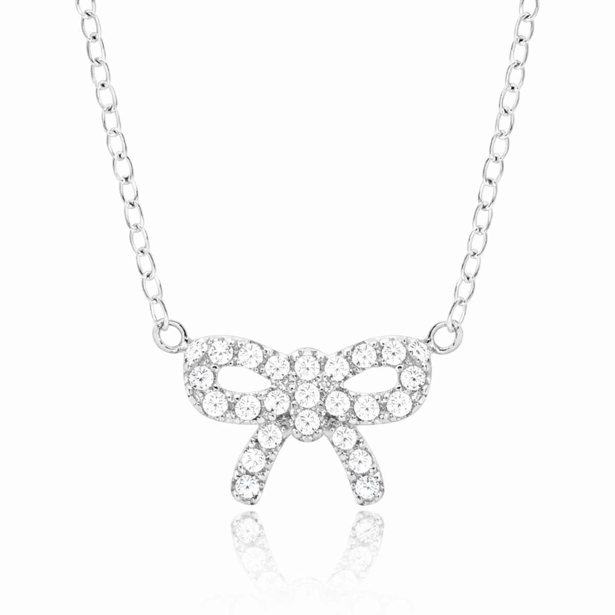 Small Bow Necklace in 925 sterling silver – main view