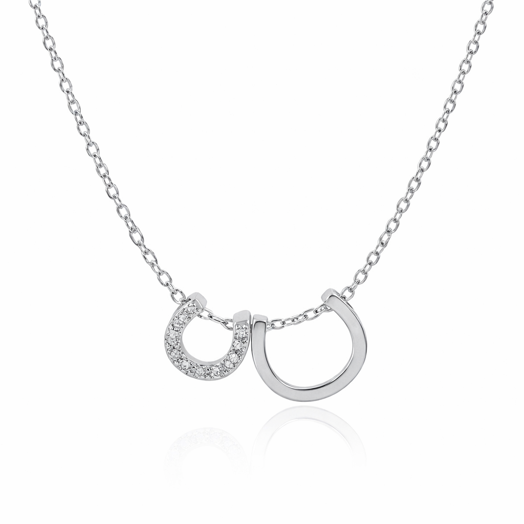 Double Horseshoe Necklace in 925 sterling silver – main view