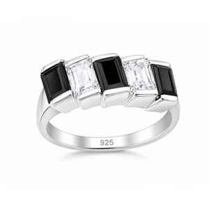 Amara Five-Stone Crystal Ring in 925 sterling silver – side view