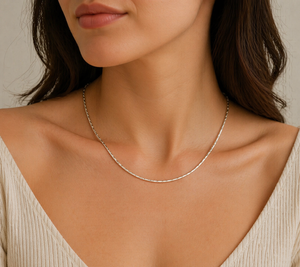Anchor Lattice Chain in 925 sterling silver – angle view