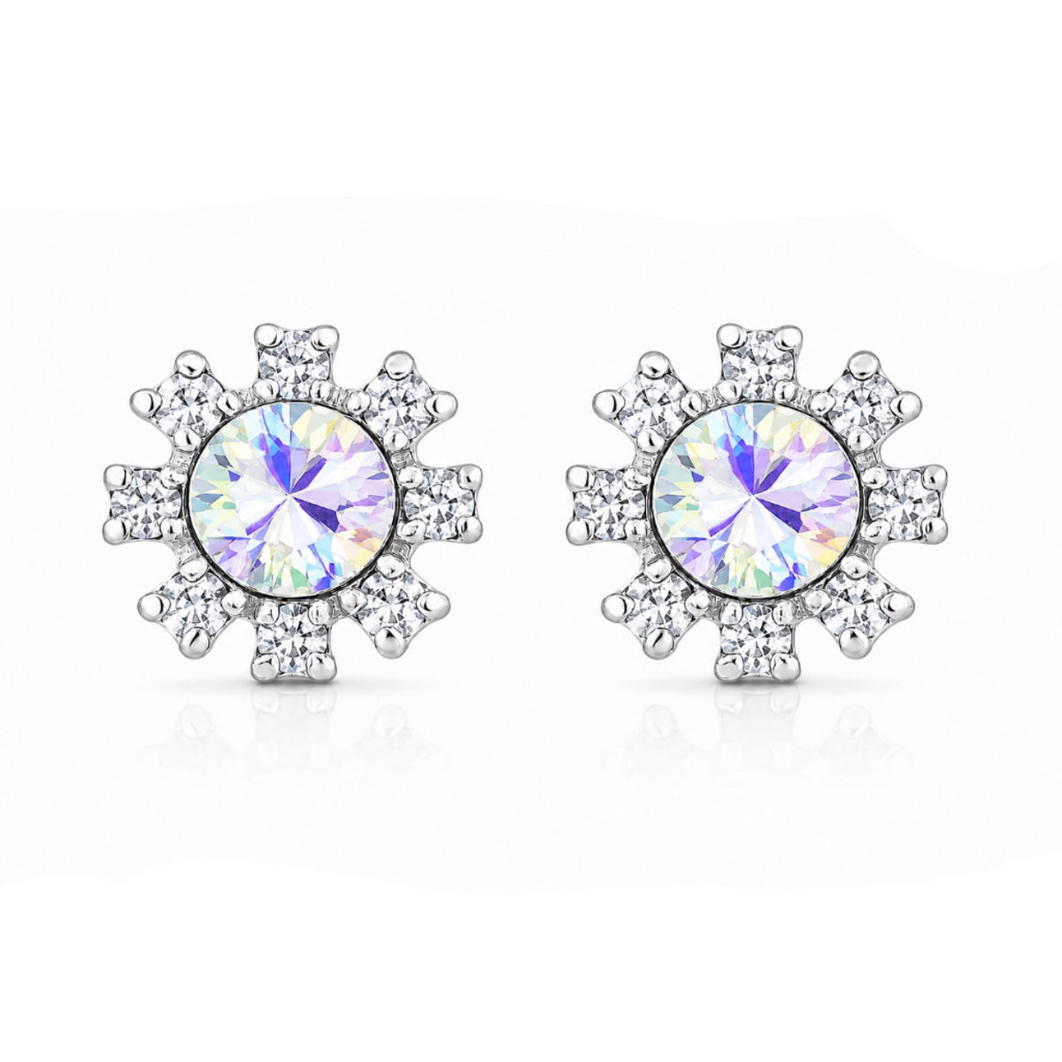 Boucles d'oreilles puces flocon de neige Aurora