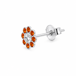 Bloom Halo Flower Stud Earrings in 925 sterling silver – additional view