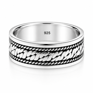 Braided Rope Band Ring in 925 sterling silver – main view