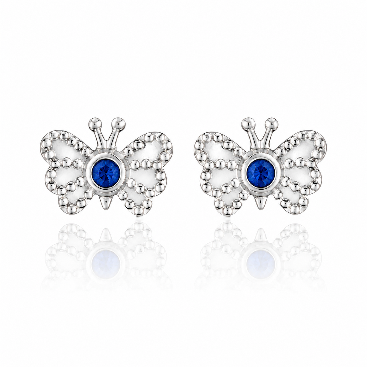 Boucles d'oreilles puces pierre de naissance Butterfly Bloom