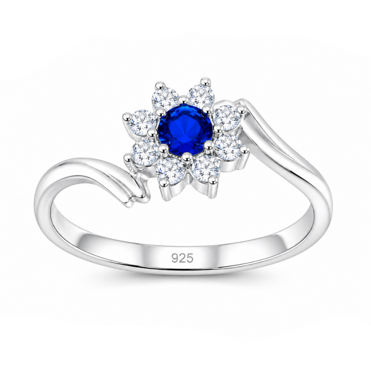 Celeste Blue Halo Twist Ring