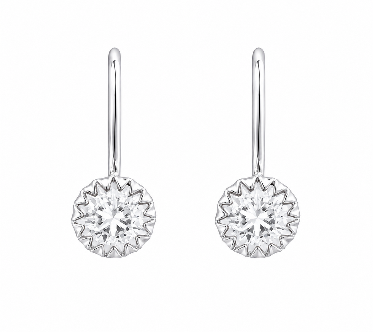 Celeste Solitaire Drop Earrings in 925 sterling silver – main view
