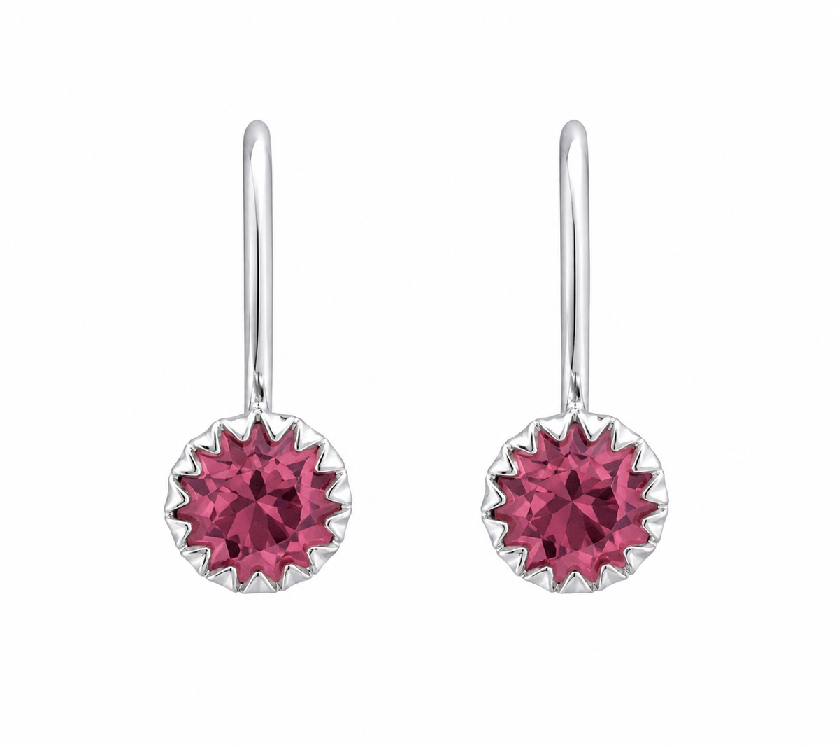 Celeste Solitaire Drop Earrings in 925 sterling silver – side view