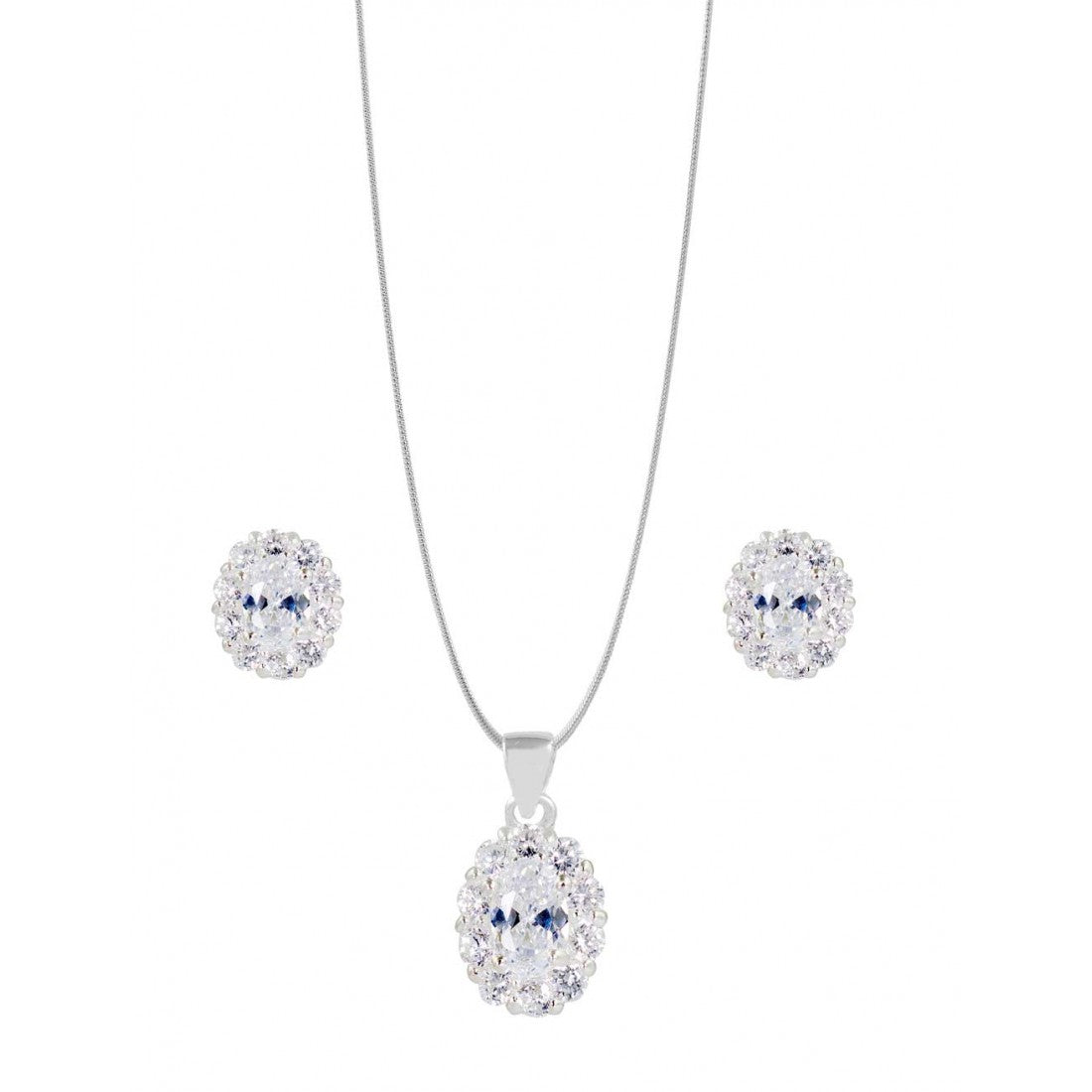 Celestia Halo Pendant & Earring Set
