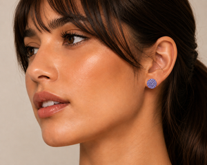 Celestia Pavé Sphere Stud Earrings in 925 sterling silver – additional view