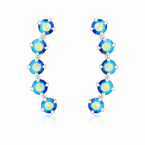 Celestial Cascade Crystal Climber Earrings in 925 sterling silver – main view