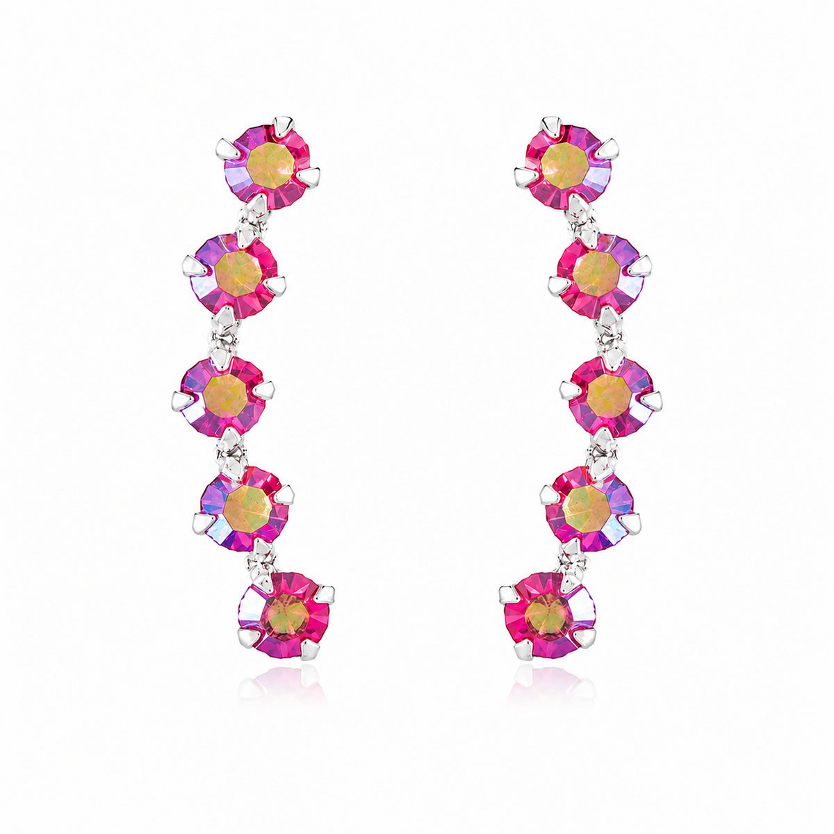 Celestial Cascade Crystal Climber Earrings in 925 sterling silver – additional view
