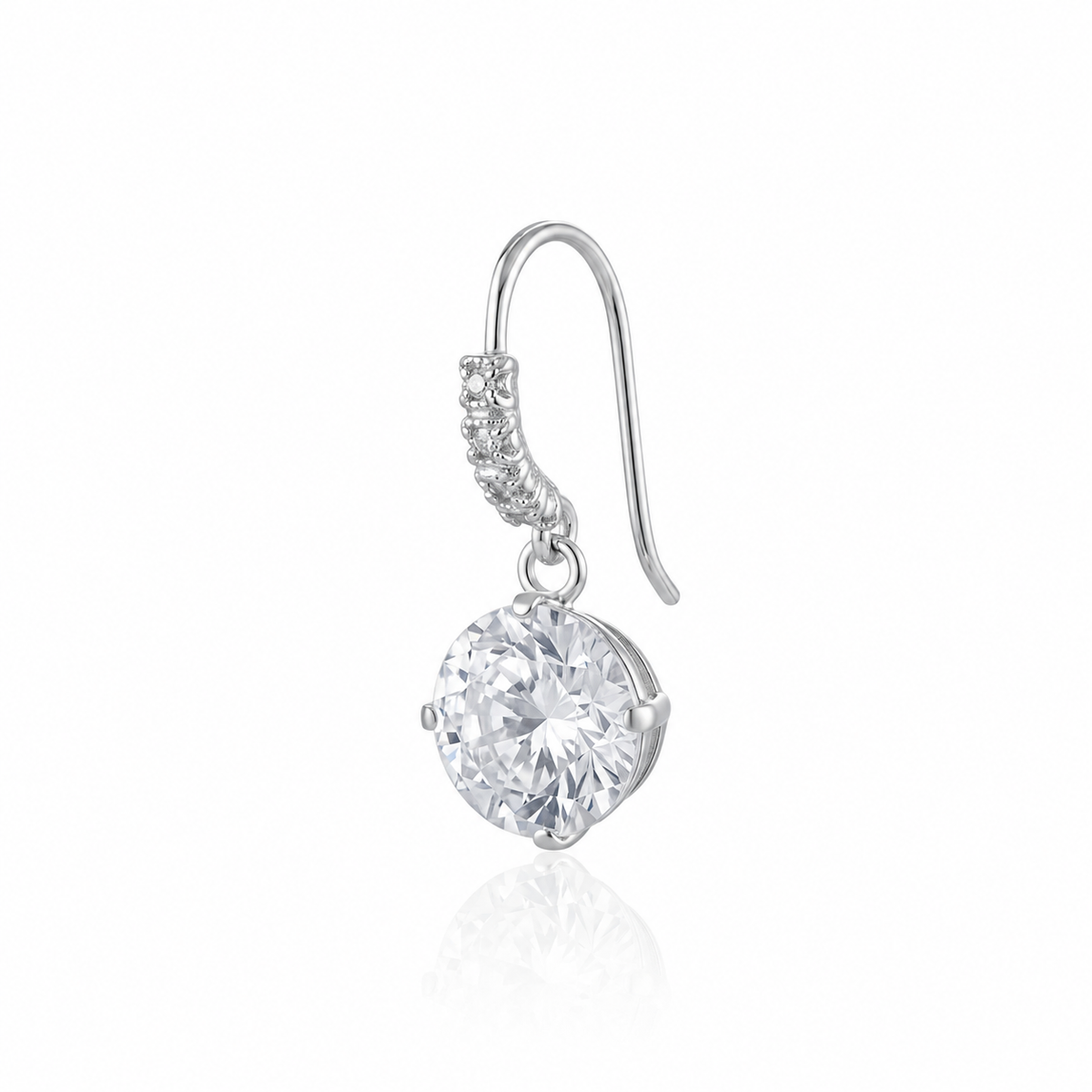 Celestial 10mm Crystal Drop Earrings in 925 sterling silver – side view