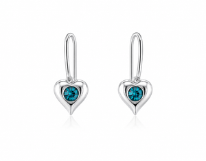 Celestial Heart Drop Earrings in 925 sterling silver – main view