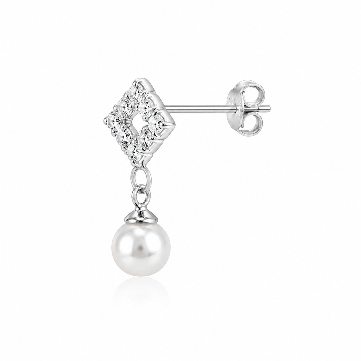 Celestial Pearl Gemstone Drop Earrings in 925 sterling silver – additional view