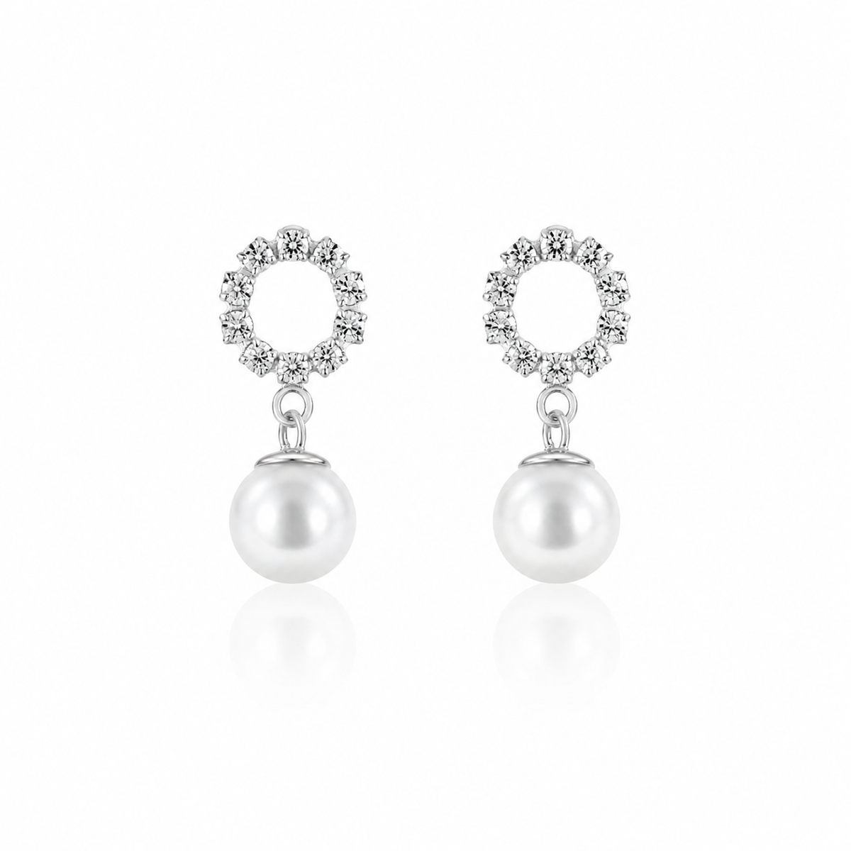 Celestial Pearl Halo Drop Earrings