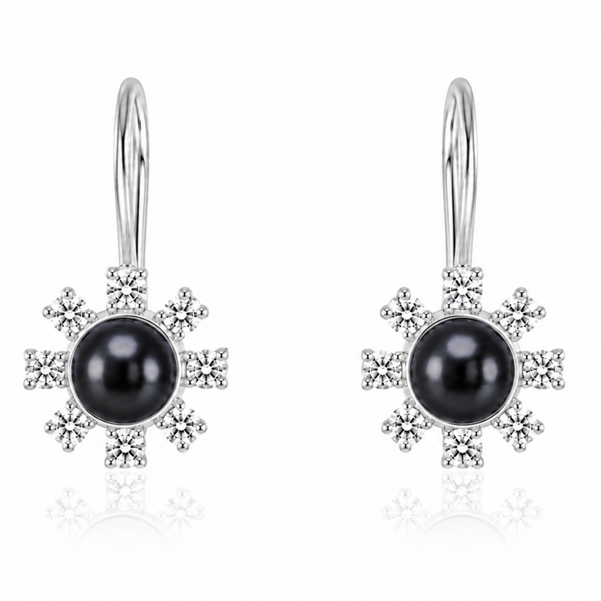 Celestial Pearl Starburst Drop Earrings in 925 sterling silver – main view