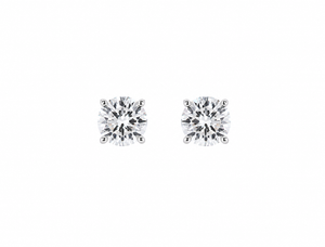 Celestial Solitaire Stud Earrings in 925 sterling silver – angle view