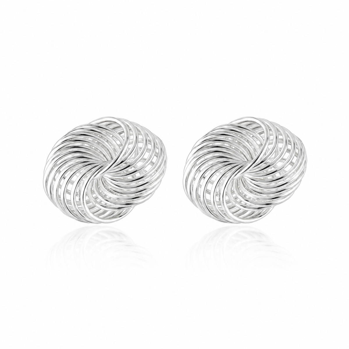 Celestial Spiral Knot Stud Earrings in 925 sterling silver – main view