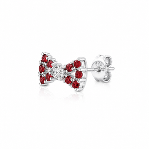 Crimson Bow Stud Earrings in 925 sterling silver – additional view