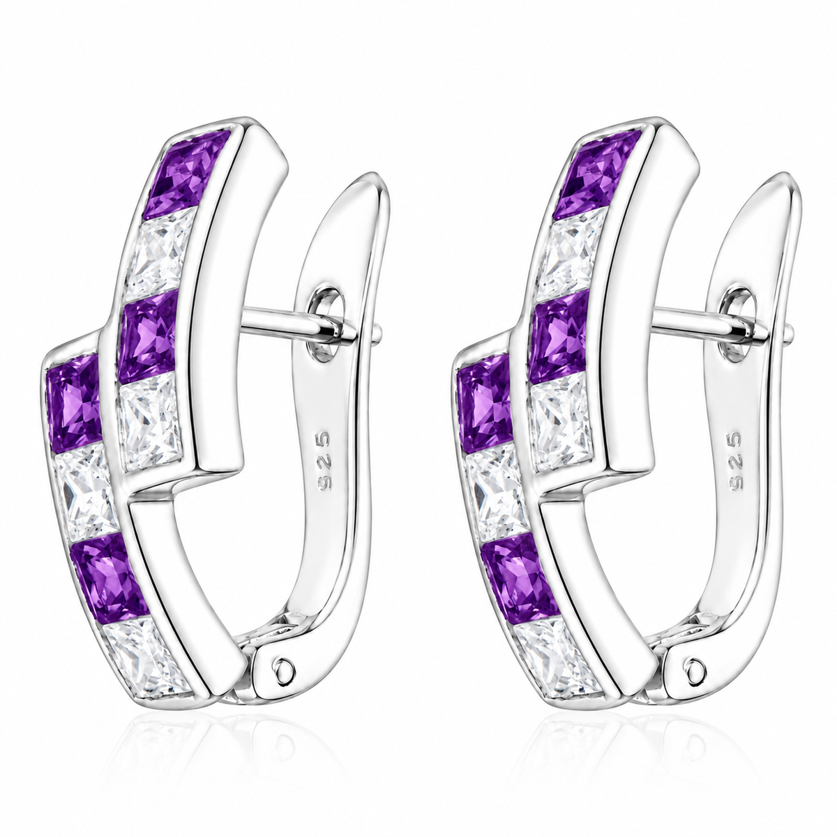 Crossover Huggie Earrings in 925 sterling silver – main view