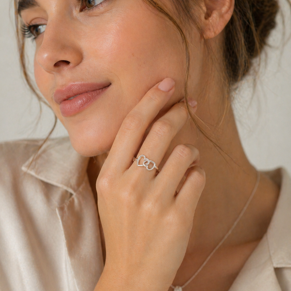 Cutout Double Hearts Ring