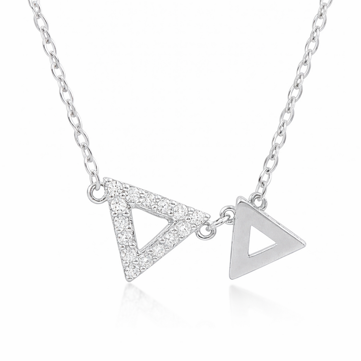 Double Triangle Necklace in 925 sterling silver – main view