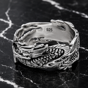 Dragon Band Ring in 925 sterling silver – side view