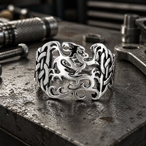 Dragon Cutout Ring in 925 sterling silver – side view