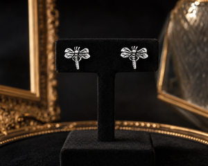Dragonfly Whisper Stud Earrings in 925 sterling silver – additional view