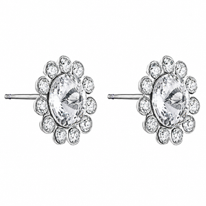 Étoile Halo Crystal Stud Earrings in 925 sterling silver – side view