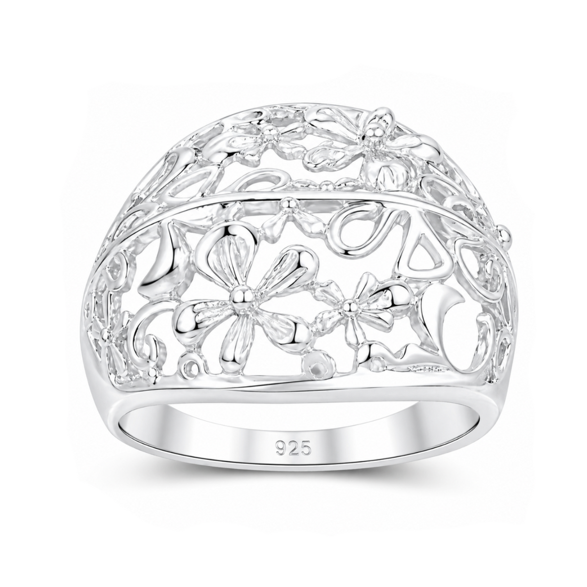 Filigree Flower Cutout Ring