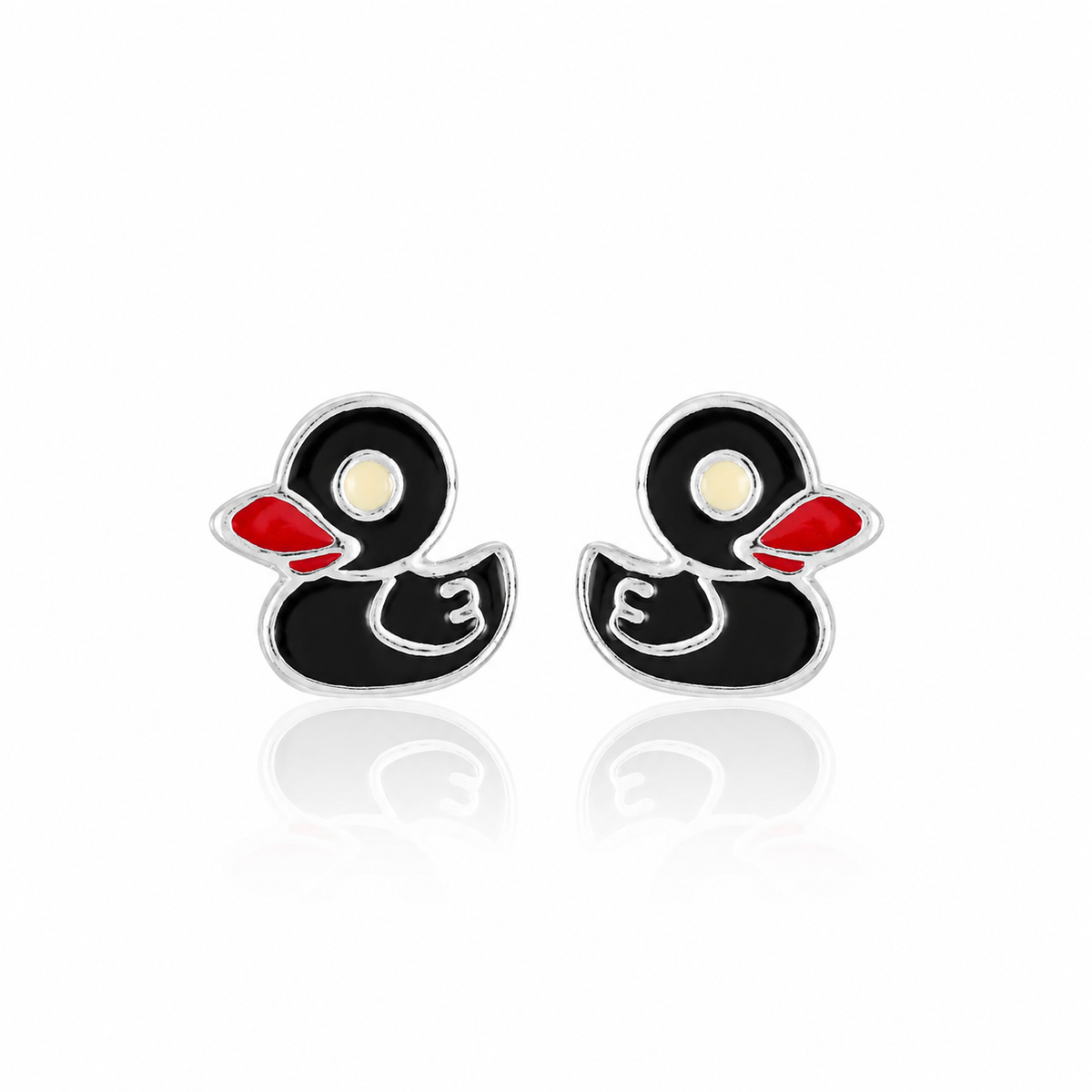 Petites boucles d'oreilles clous Canard de Minuit