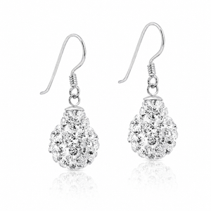 Lumière Teardrop Crystal Earrings in 925 sterling silver – main view