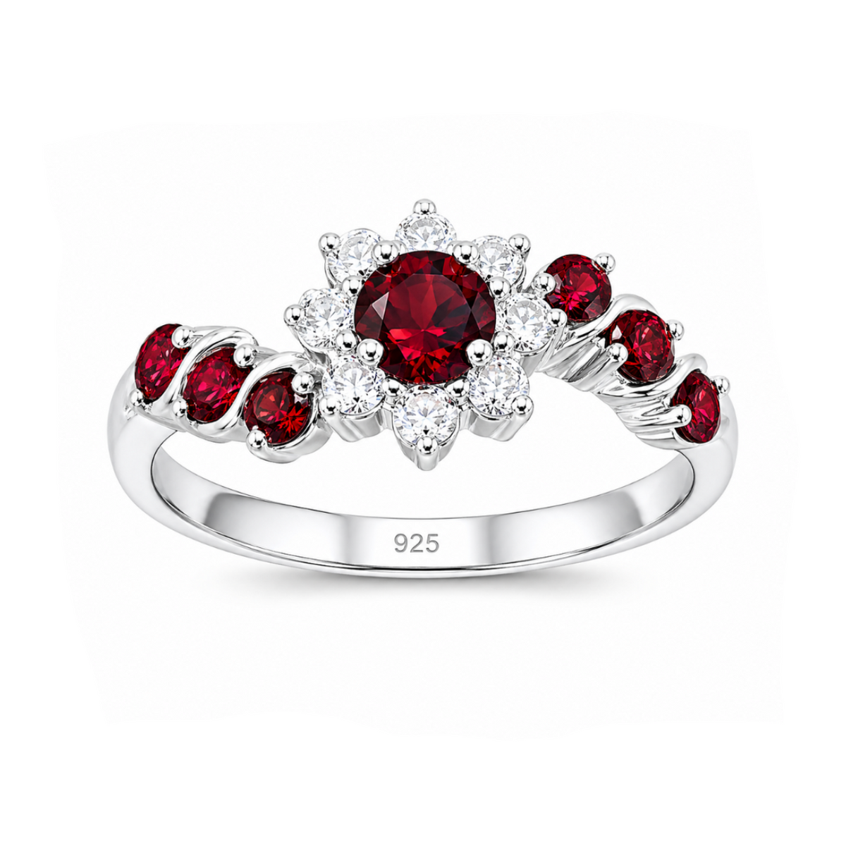 Lumière Ruby-Inspired Crystal Swirl Ring